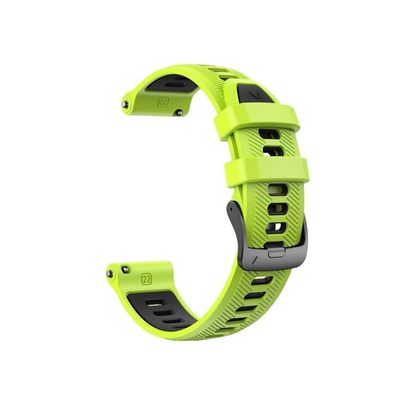 22mm Silicone Band Fit For Garmin Forerunner 955/945 Bracelet Forerunner 965 Watch Belt Istinct1 2 (Color : Green black, Size : 22mm)