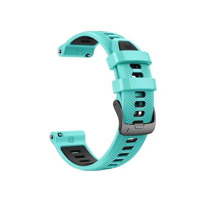22mm Silicone Band Fit For Garmin Forerunner 955/945 Bracelet Forerunner 965 Watch Belt Istinct1 2 (Color : Teal green black, Size : 22mm)
