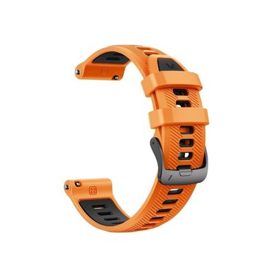 22mm Silicone Band Fit For Garmin Forerunner 955/945 Bracelet Forerunner 965 Watch Belt Istinct1 2 (Color : Orange black, Size : 22mm)