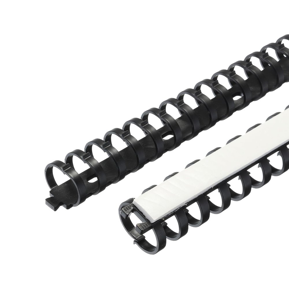 MECCANIXITY 2pcs 20" Cable Raceway 20mm Dia Cord Cover Hider Cable Management Wire Channel with Buckle & Scale, Black