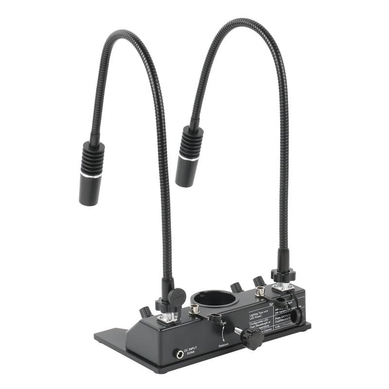 4 in 1 LED Microscope Illuminator Set Stage 80 LED Ring Light 2 Gooseneck Lamp 6W Bottom Base Light