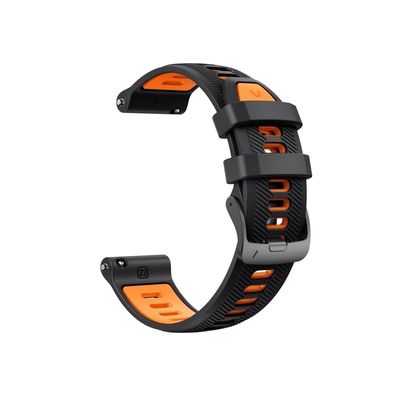22mm Silicone Band Fit For Garmin Forerunner 955/945 Bracelet Forerunner 965 Watch Belt Istinct1 2 (Color : Black orange, Size : 22mm)