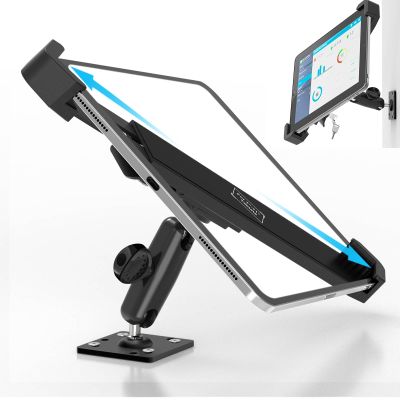 Cuxwill Tablet Wall Mount Lock Holder for 7-11" iPad, Metal Anti Theft Tablet Kiosk Mount with Secure Lockable for Conference Room, Desktop, Under Counter, Cabinet, Gym - Fits iPad, Galaxy Tab Series