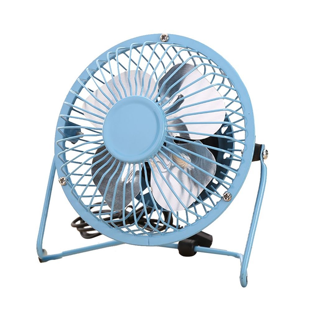 ARTIBETTER Mini Electric Fan Portable Usb Fan for Desk and Office Adjustable Stand with Metal Blades Ideal for Home and Travel Blue