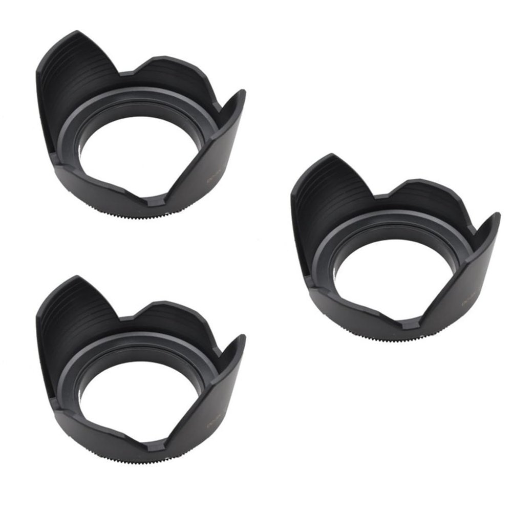OSALADI 3pcs Professional Camera Lens Hood Compatible Lenses Prevents Glare and Lens Flare Easy Installation for Photography Enthusiasts