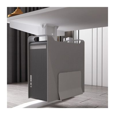 CPU Stand CPU Holder Under Desk Mount, Adjustable Wall PC Case Mount, Steel PC Tower Holder Hanger, Width Adjust from 5.7 "to 9.6" Height from 11.8 "to 19.7" Computer Tower Stand (Color : White)