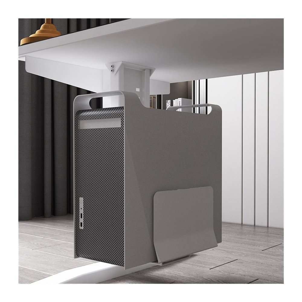 CPU Stand CPU Holder Under Desk Mount, Adjustable Wall PC Case Mount, Steel PC Tower Holder Hanger, Width Adjust from 5.7 "to 9.6" Height from 11.8 "to 19.7" Computer Tower Stand (Color : White)