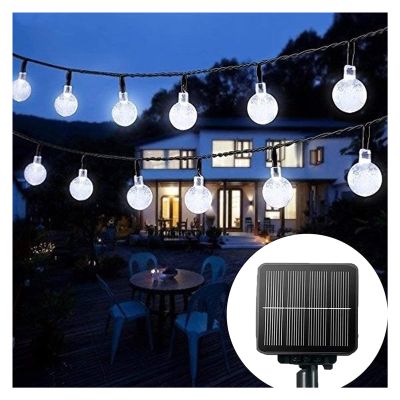 AMeLL 30 Waterproof Crystal Ball LED Fairy Lights Outdoor Solar Powered Lights, Decorative Lighting for Home, Garden, Party, Festival