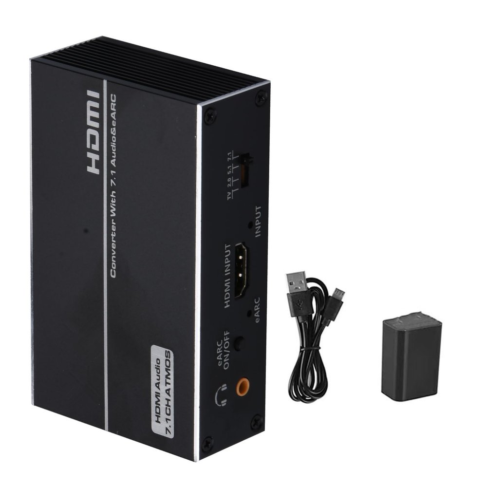 MOOKEENONE 4K@120Hz EARC Audio Extractor, Converter Sound Bar HDMI 2.0 AUX Audio Adapter Splitter Converter