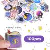 100PCS Purple Boho Magic Moon Cat Moon Witchy Apothecary Vinyl Waterproof Aesthetic Graffiti Stickers for Water Bottles, Laptops, Guitars - Suitable for Adults, Girls, and Teens view 2