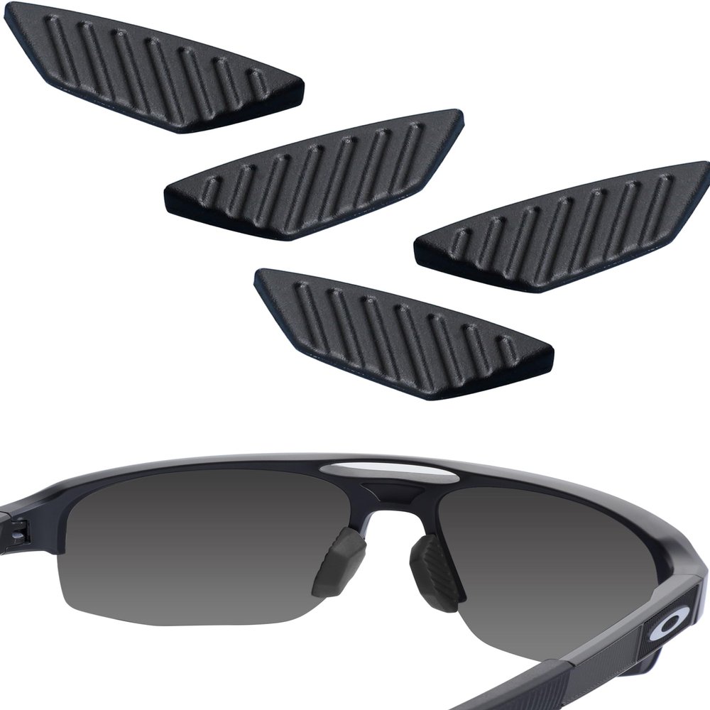 Bwake 2 Pairs Standard Size Replacement Nose Pads for Oakley Mercenary OO9424 Sunglasses - Black