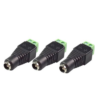 100pcs/lot 5.5x2.1mm DC Power Plug AV Balun Connector DC Power Male Adapter to 2-Pole Terminal Block AV Balun Converter Adapter