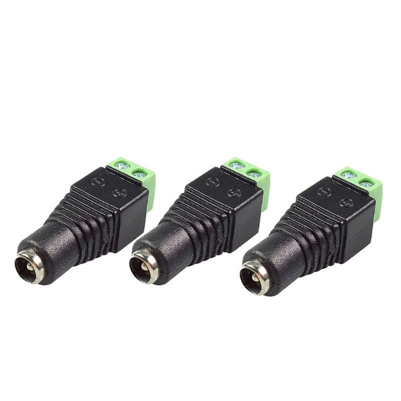 100pcs/lot 5.5x2.1mm DC Power Plug AV Balun Connector DC Power Male Adapter to 2-Pole Terminal Block AV Balun Converter Adapter