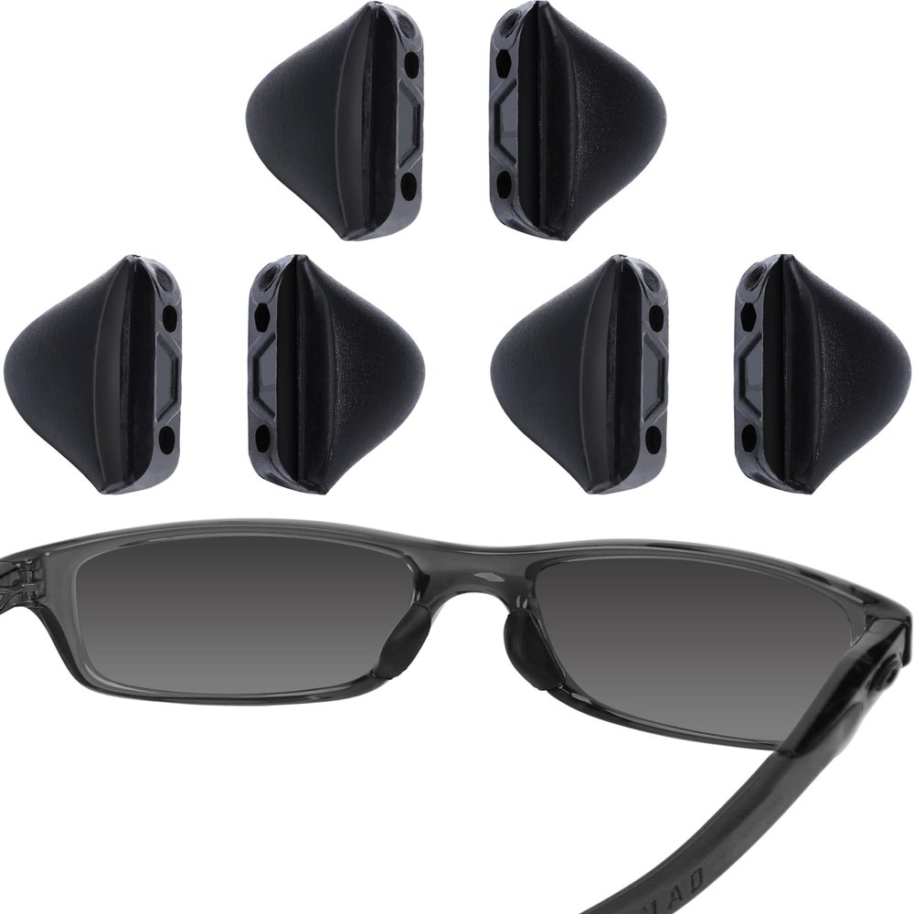 Bwake 3 Pairs Standard Size Replacement Nose Pads for Oakley Crosslink/Crosslink Sweep Pitch OX8030/Turbine Rotor/Fives Squared/Drop Point - Black