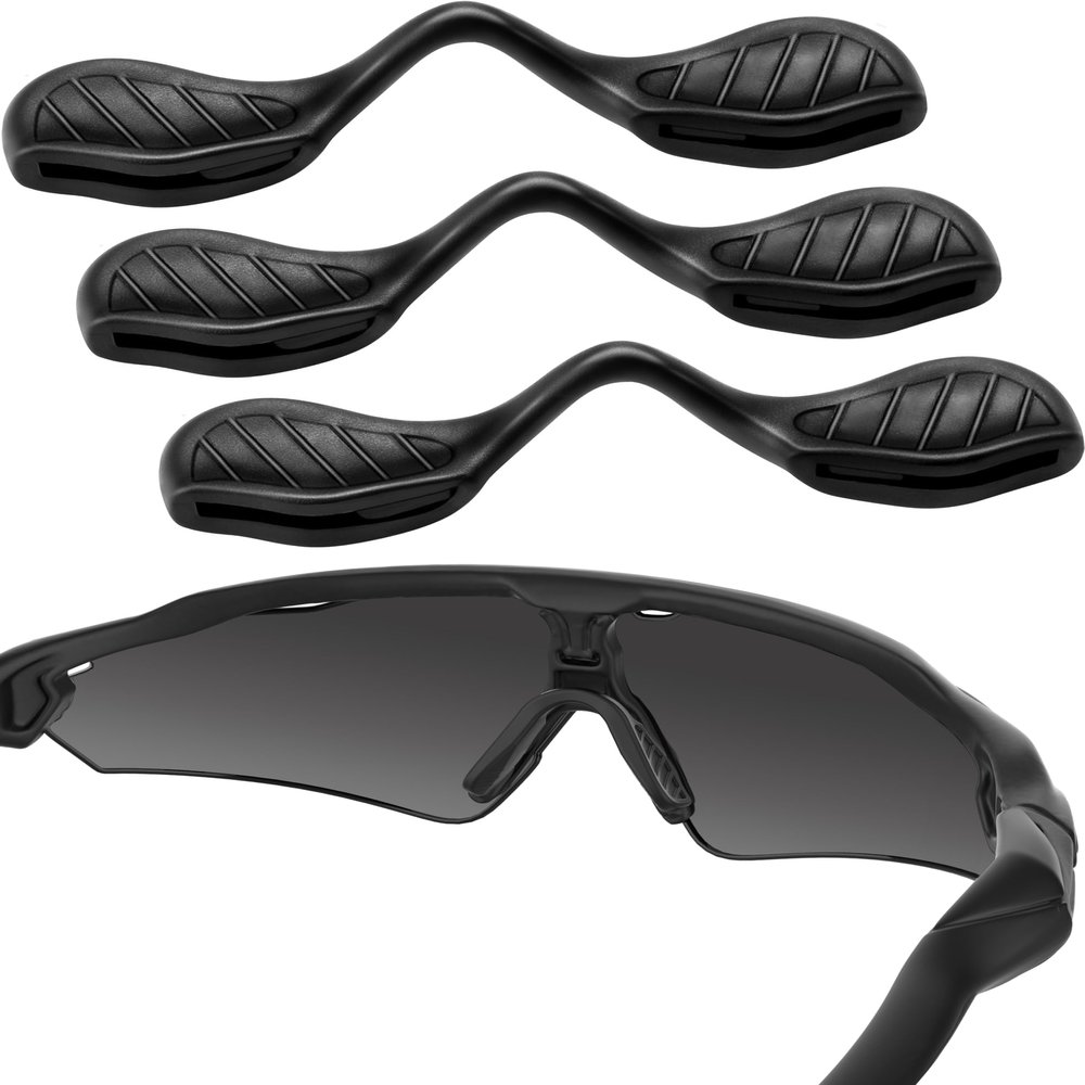 Bwake 3 Pairs Standard Size Replacement Nose Pads for Oakley Radar/RadarLock Path/RadarLock XL OO9170 OO9181 OO9182 OO9183 Sunglasses - Black