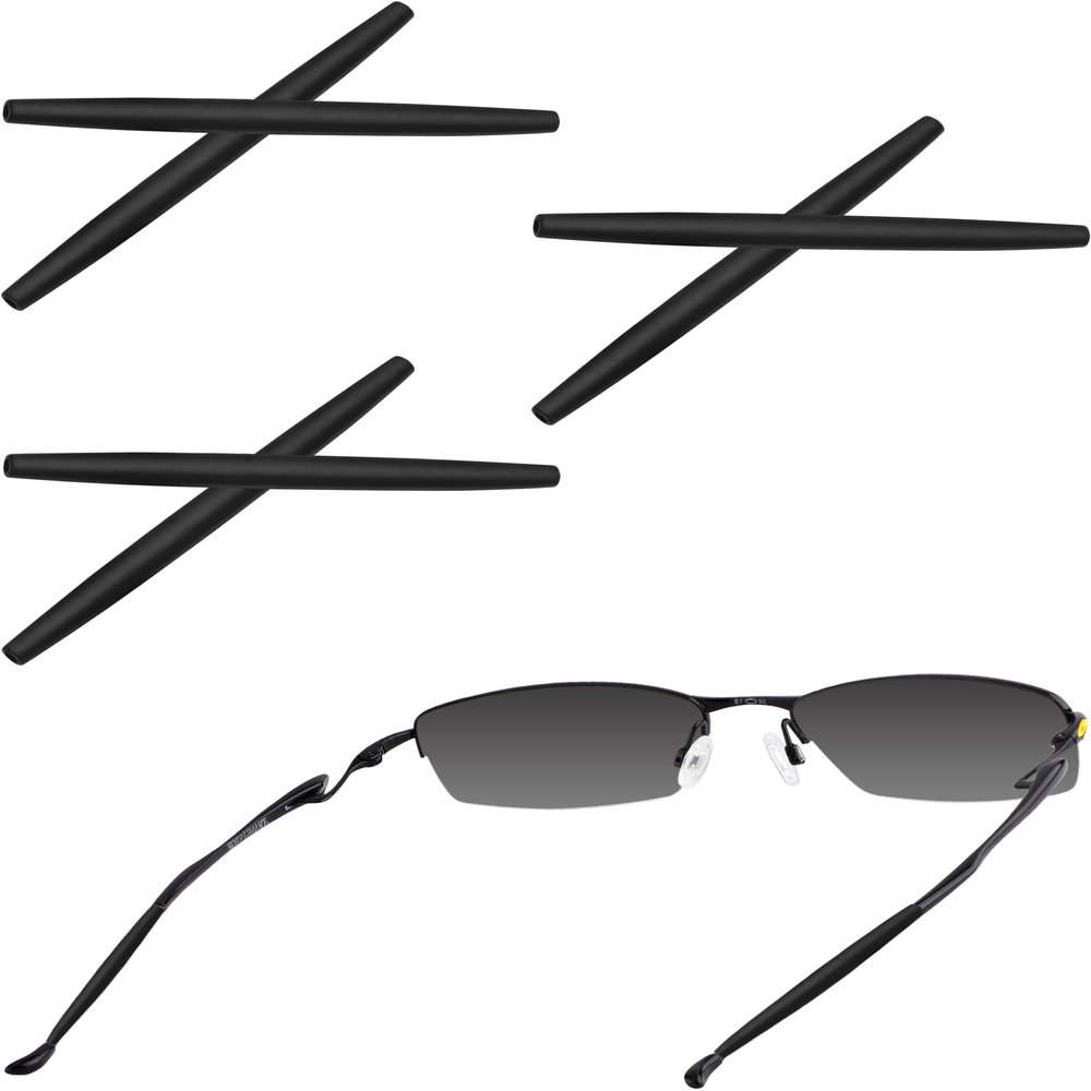 Bwake 3 Pairs Replacement Earsocks for Oakley Transistor OX3085/Lizard OX5113/Lizard 2 OX5120/Capacitor OX5055/Spoke OX3144/Jackknife 2.0 OX3023 - Black
