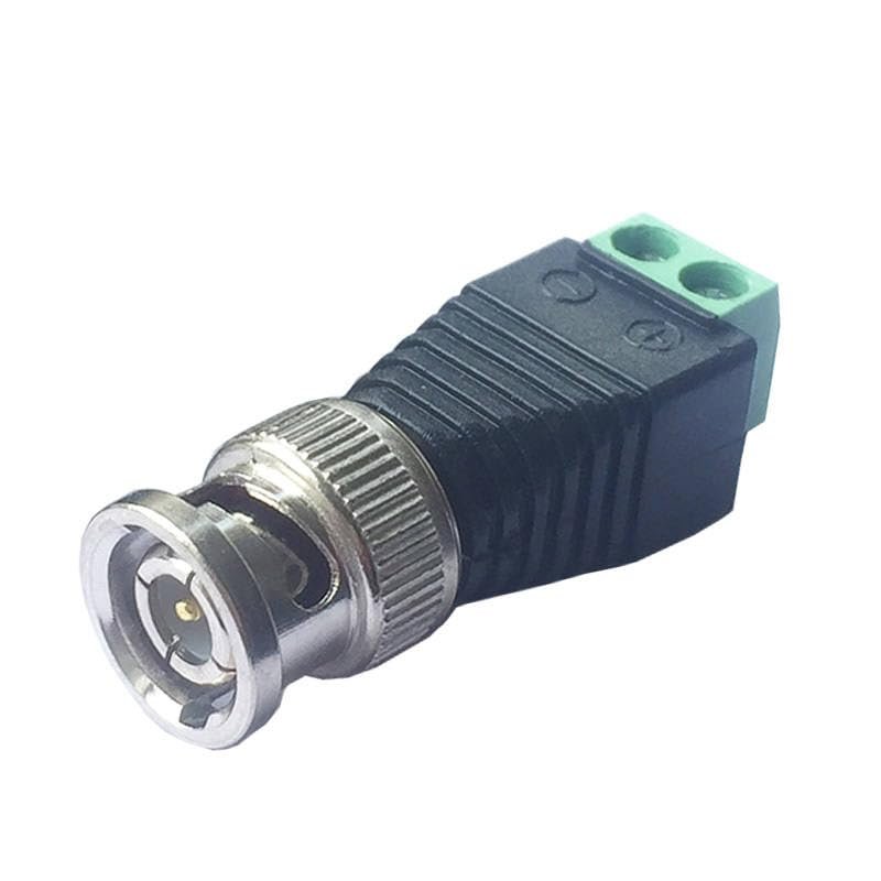 100pcs BNC AV Balun Connector BNC Male Plug to 2-Pole AV Video Balun Adapter CCTV Camera Video AV Screw Balun Converter