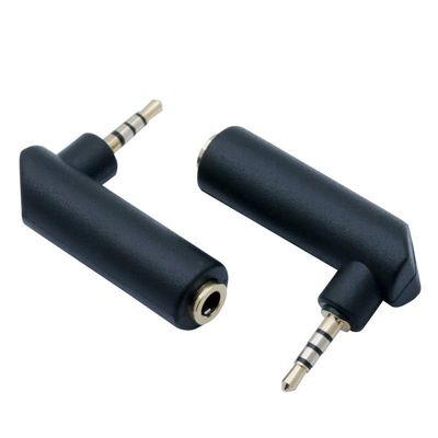 100pcs 4 Pole Stereo 2.5mm Male Plug to 4 Pin 3.5mm Female Jack Right Angle Connector Gold Plated 2.5 to 3.5mm 90 Degree Adapter