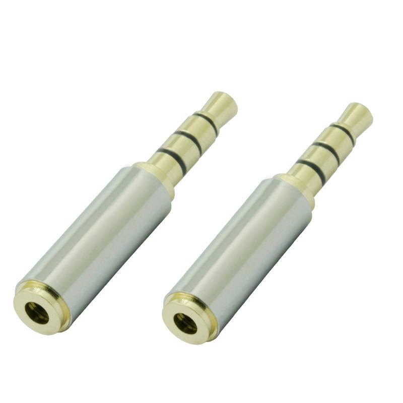 100pcs 2.5 mm Female to 3.5 mm Male 4pin Stereo Aduio Adapter Converter Plug Headphone Jack 3.5mm to 2.5mm 4 Pole TRRS Connector