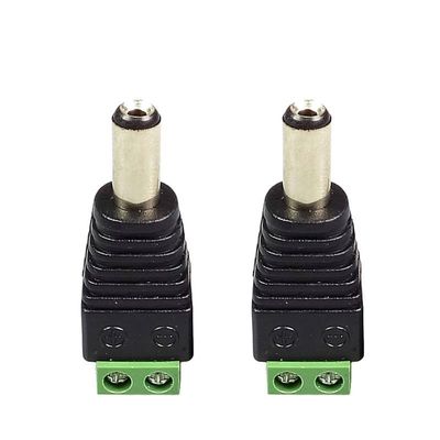 10pcs/lot DC Plug Connector 5.5x2.1mm to AV Screw Balun Terminal Adapter 2.1mm DC Power Plug to 2-Pole Video AV Balun Adapter