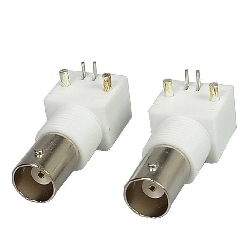 10pcs/lot BNC Female Right Angle Chassis PCB Mount Connector 50 Ohm BNC Female Jack Socket Panel Mount Adapter for CCTV Camera