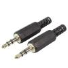 10pcs/lot Audio Jack 3.5mm 3 Poles Stereo Male Plug Solder Connector with Spring Black Plastic Housing 3.5 mm 3 Pin Connector view 1