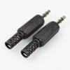 10pcs/lot Audio Jack 3.5mm 3 Poles Stereo Male Plug Solder Connector with Spring Black Plastic Housing 3.5 mm 3 Pin Connector view 2