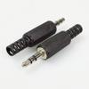 10pcs/lot Audio Jack 3.5mm 3 Poles Stereo Male Plug Solder Connector with Spring Black Plastic Housing 3.5 mm 3 Pin Connector view 4