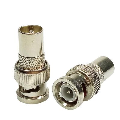 10pcs/lot BNC Male to PAL Male Connector BNC Male Plug to IEC PAL DVB-T Male Plug Straight Connector for CCTV Camera
