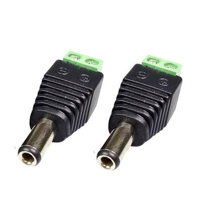 10pcs/lot DC AV Balun 5.5x2.5mm DC Power Plug to AV Balun Connector DC Plug to 2 Poles AV Screw Balun CCTV Video Adapter