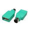 100pcs USB Female Jack to 6 Pin Mini DIN Male Plug PS2 Adapter PS2 USB Keyboard Mouse Adapter Converter view 1