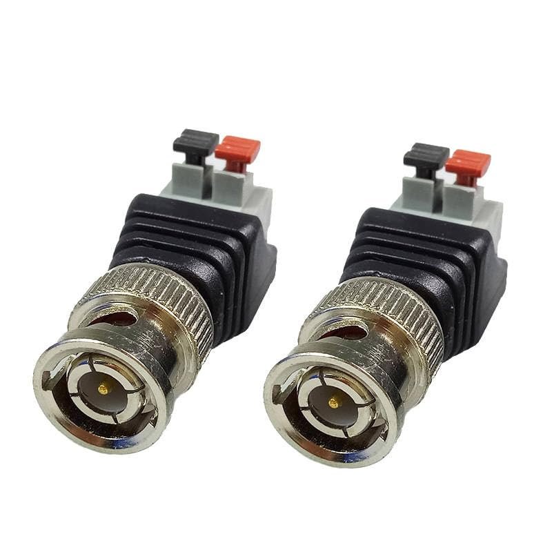 10pcs/lot BNC Plug AV Balun Connector CCTV Camera Video BNC Terminal AV Balun Press Button Converter R Connector CCTV Converter