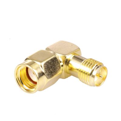 100pcs/lot Right Angle RP SMA Male to Female Adapter Copper RP SMA Male to RP SMA Female R Connector