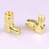 100pcs/lot Right Angle RP SMA Male to Female Adapter Copper RP SMA Male to RP SMA Female R Connector view 4