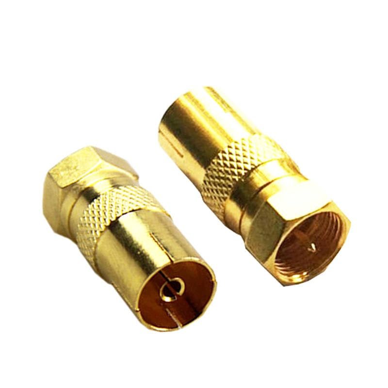 10pcs Gold Plated F Male Plug to PAL Female Socket Connector F Male Connector PAL TV Female Jack RF Adapter