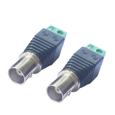 100pcs BNC Female Jack to 2-Pole AV Video Balun Adapter for CCTV Camera Video Balun AV Screw Cable Terminal Wire Connector