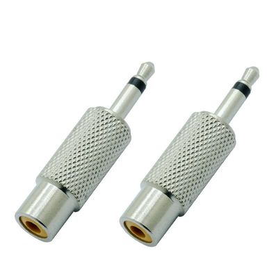 100pcs/lot 3.5mm Mono Male Plug to RCA Female Jack Socket Connector Nickel Plated 3.5mm Plug to RCA Jack Adapter