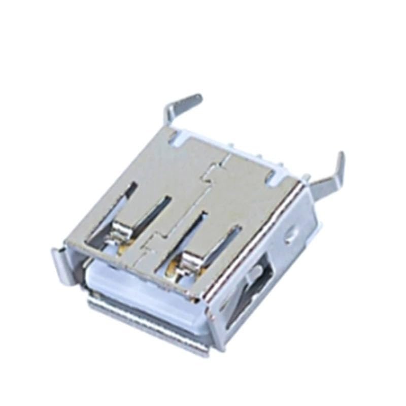 10pcs/lot USB PCB Connector A-Type Female Jack 180 Degree Straight Bend Feet Socket USB PCB Mount