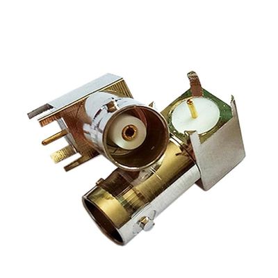 100pcs/lot BNC Female Connector Right Angle Chassis PCB Mount BNC Female Solder Converter Adapter