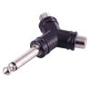 10pcs/lot Dual RCA Female Jack to 6.35mm Mono Male Plug Y-Shape 6.35mm Plug to 2 Female RCA Audio Converter view 3