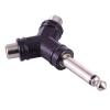 10pcs/lot Dual RCA Female Jack to 6.35mm Mono Male Plug Y-Shape 6.35mm Plug to 2 Female RCA Audio Converter view 4