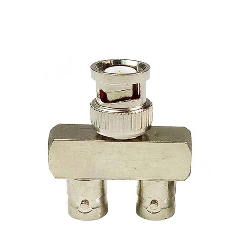 10pcs/lot 1 Male to 2 Female BNC Connector 1 BNC Plug to Dual BNC Jack Socket Connector Adapter for CCTV Camera