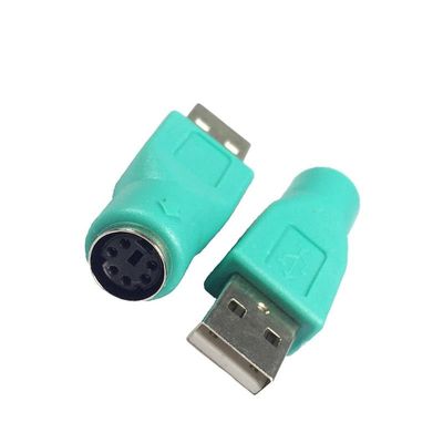 100pcs/lot USB2.0 A-Type Male Plug to 6 Pin Mini DIN Jack PS2 Female Socket Converter for USB Keyboard Mouse Adapter