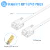 Awishwell Phone Cord for Landline, 1 Pack 26 Feet RJ11 6P4C Phone Extension Cord, White Telephone Line Cord, RJ11 Extension Cable for Office or Home view 2