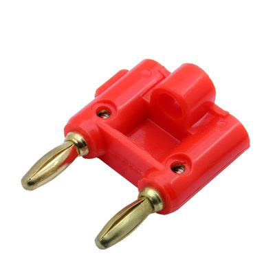 100pcs/lot Twin Banana Male Connector Binding Post Speaker Dual Banana Plug Couple Wire Connector 5 Pairs Red+Black
