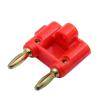 100pcs/lot Twin Banana Male Connector Binding Post Speaker Dual Banana Plug Couple Wire Connector 5 Pairs Red+Black view 1