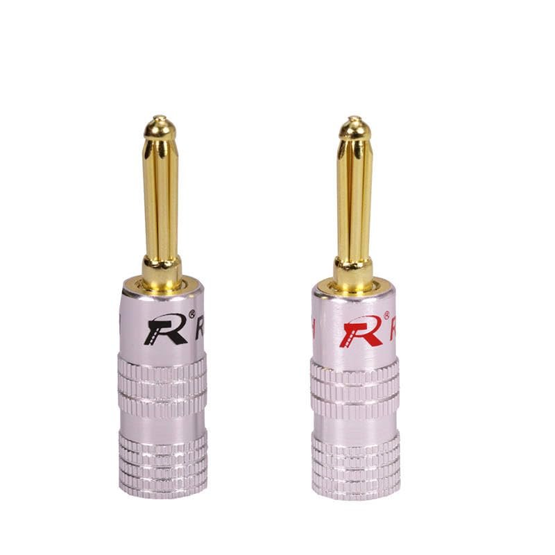 10pcs/lot Banana Connector Gold Plated Banana Plug Gold Plated Audio Speaker Plug Terminals Speaker Adapter