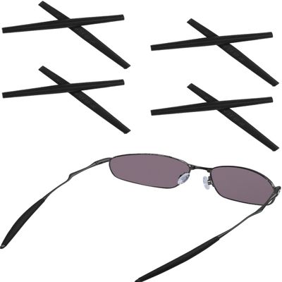 Bowyer 4 Pairs Replacement Ear Socks Compatible with Oakley Square Wire 2.0/Whisker Sunglass-Black