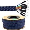 WYEUTO 32ft 3/5 inch PET Expandable Braided Sleeving Cable Sleeve (3/5"=14mm Black Blue) view 3