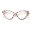 ICARA Bling Crystal Cat Eye Reading Glasses Rhinestone Blue Light Blocking Glasses for Women (ab grren, 2, x) view 1